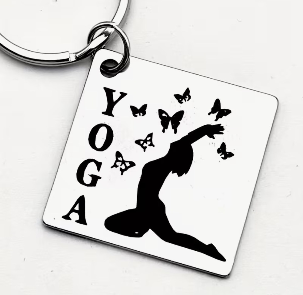 3/$25 Yoga Love Butterfly Butterflies Stainless Steel Keychain NEW